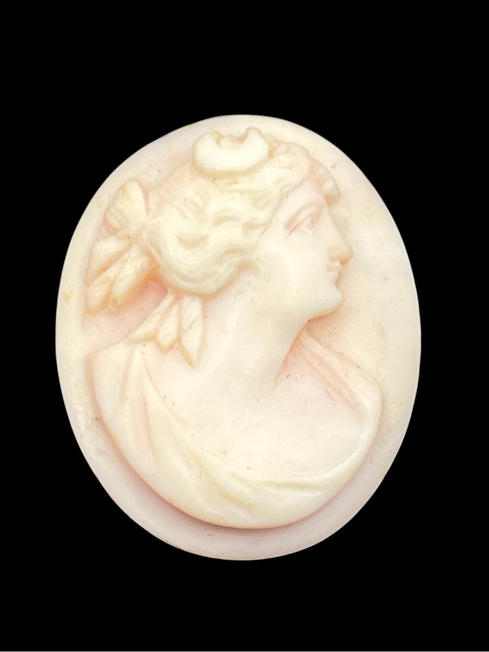 Roman Goddess Diana Artemis carved unmounted loose Cameo for repair jewelry
